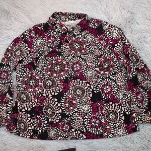 CJ Banks Jacket Womens 2X Multicolor Zip Up Comfort Pockets Soft Lightweight